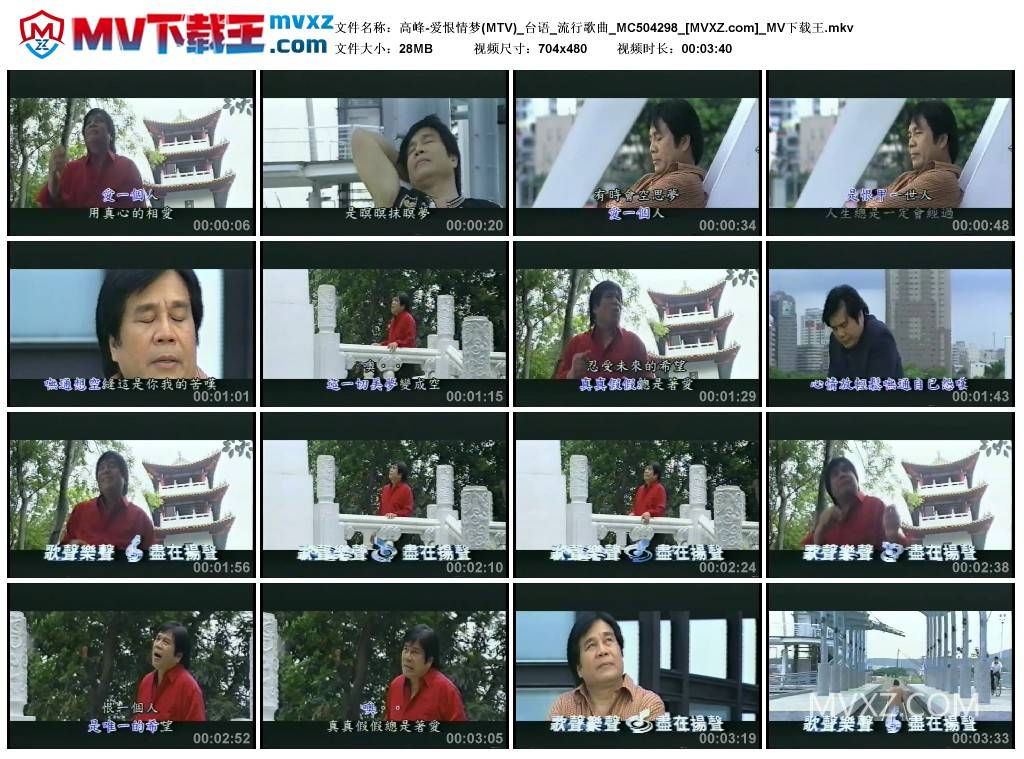 高峰-爱恨情梦(MTV)_台语_流行歌曲_MC504298